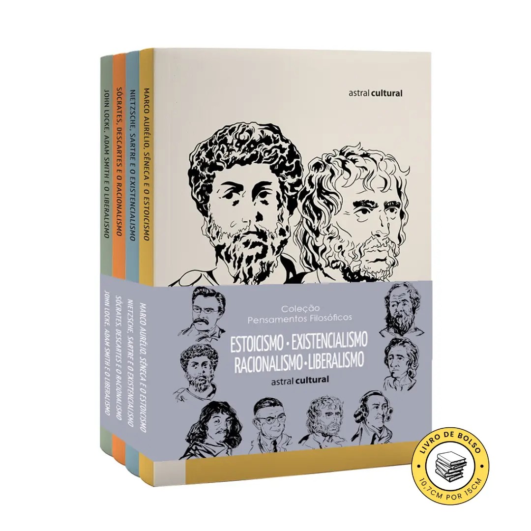 Box com os 4 livros — Coleção Pensamentos Filosóficos